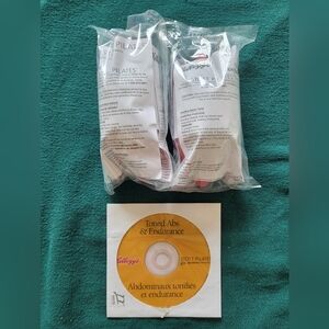 Kellogg's Stott Pilates DVD And 2 RED Toning Balls. New And Still Factory Sealed